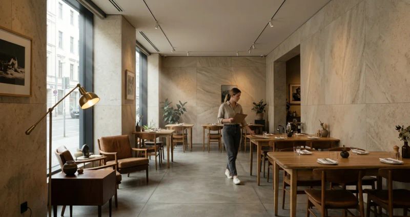 Гибкий камень в интерьерах HoReCa: практичные решения для отелей и ресторанов